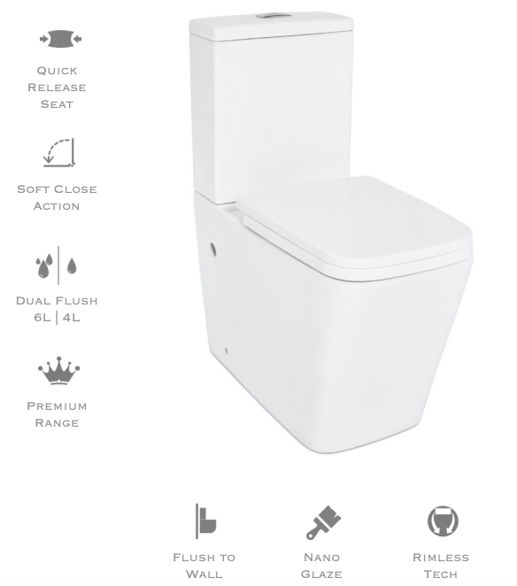 Ice Rimless Pan & Cistern + Heavy Seat