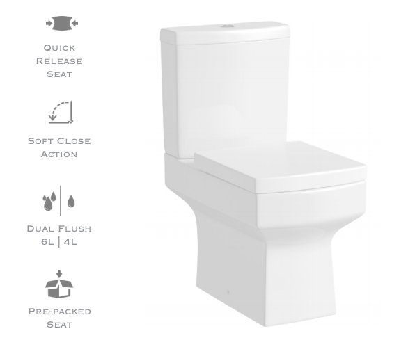 Quattro Pan & Cistern + Standard Seat